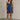 Nora Blue Eyelet Halter Mini Dress - full body front view