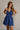 Nora Blue Eyelet Halter Mini Dress - front view