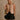 Rachel Tan & Black Button-Up Knit Tank - front view