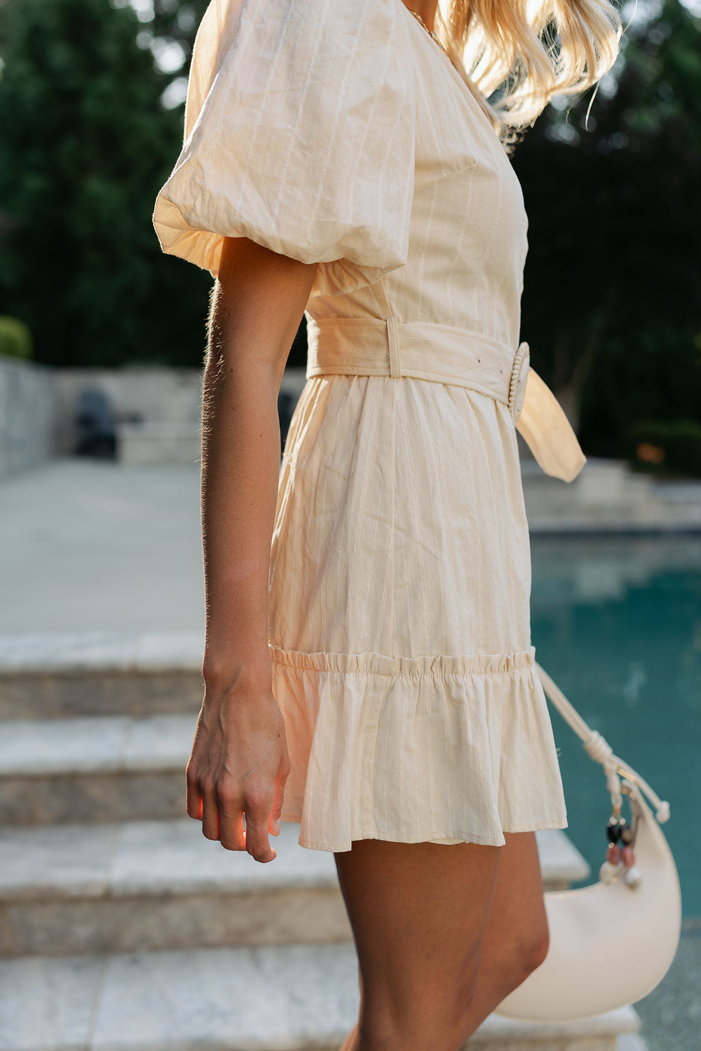 cream puff dress Nahanni Cream Puff Sleeve Smocked Midi Dress