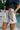 Annie White Scarf Belt Shorts - frontal side view