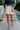 Annie White Scarf Belt Shorts - lwoer body front view
