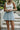 Lia Light Wash Denim Skort - close up front view
