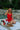 Avery Red Halter Neckline Mini Dress - sitting view