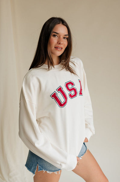 USA Ivory Graphic Sweatshirt - Lizard Thicket
