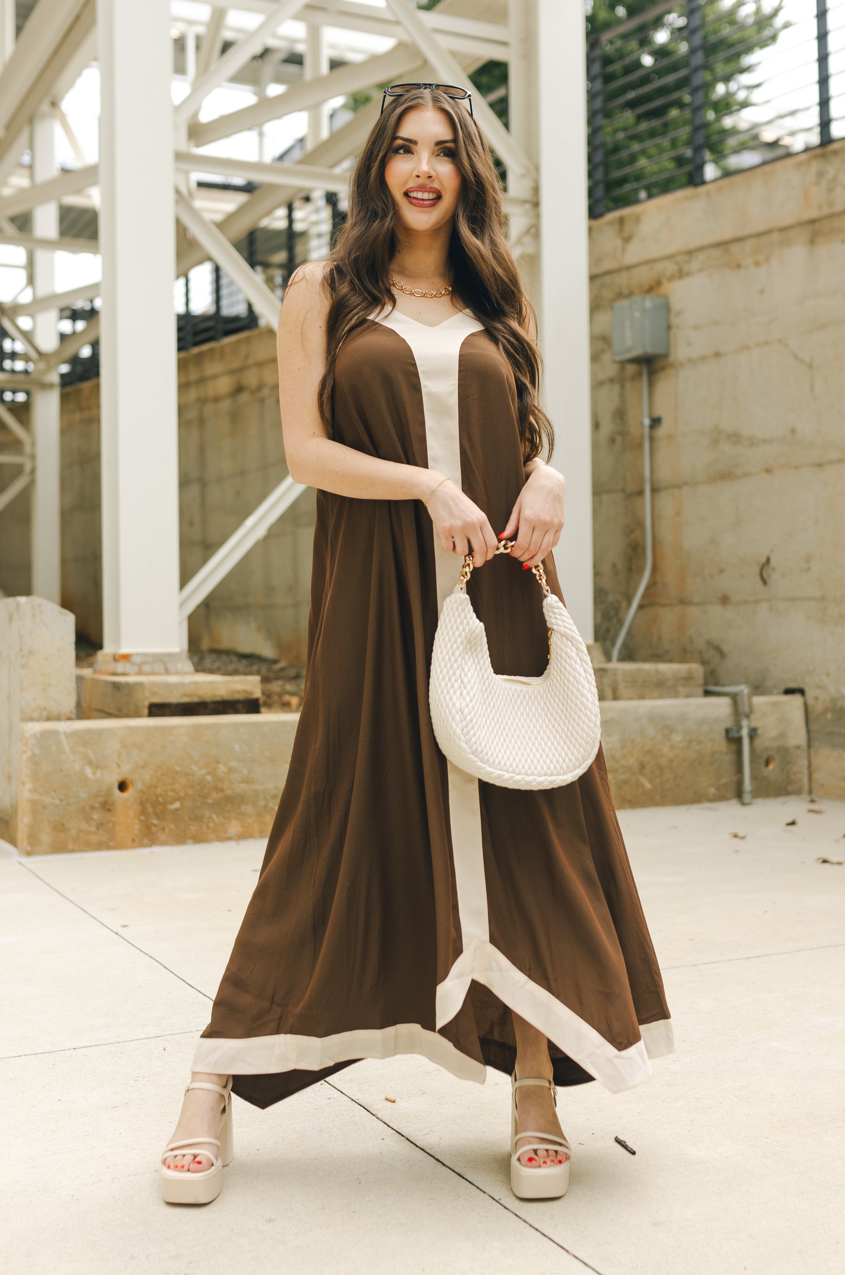 Maisy Brown Midi Dress - Lizard Thicket