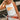 Football White & Orange Graphic Tank - front view
