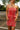 Chelsea Red Denim Strapless Mini Dress  - cloes front view