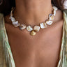Calico Seashell Cream Necklace- front view