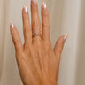 Image shows the Image shows the Willa Gold Chain Link Ring on a female model's hand.