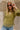 Everleigh Olive Green Ruched Long Sleeve Top- close up front view