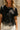 Eliana Black Satin & Lace Short Sleeve Top- close up top view