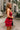 Presley Crimson Ruffle Strapless Mini Dress - side view