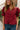 Kayla Burgundy Puff Sleeve Top - close up front view