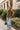 Palmer Brown Floral Tie Neck Tank Top - full body front view