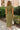Carolina Olive Zip Front Midi Dress - full back view