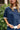 Peyton Navy & White Short Sleeve Top- close up front view