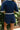 Peyton Navy & White Elastic Waistband Short- back view