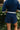 Peyton Navy & White Elastic Waistband Short- close up back view