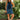 Jade Blue & Navy Blue Stripe Cape Mini Dress- full body view