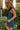 Jade Blue & Navy Blue Stripe Cape Mini Dress- frontal side view