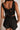 Back view of female model wearing the Giselle Black Shorts with matching top.