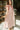 Lina Rust & Cream Striped Midi Dress - frontal side view