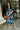 Tori Teal Multi Floral Zip-Up Midi Dress - full body front view