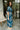 Tori Teal Multi Floral Zip-Up Midi Dress - full body side view