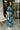 Tori Teal Multi Floral Zip-Up Midi Dress - full body side view