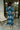 Tori Teal Multi Floral Zip-Up Midi Dress - full body back view