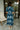 Tori Teal Multi Floral Zip-Up Midi Dress - full body back view