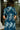 Tori Teal Multi Floral Zip-Up Midi Dress - upper back view