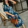 Tori Teal Multi Floral Zip-Up Midi Dress - sitting view