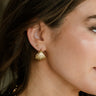 Morgana Gold Ribbed Hoop Earrings - close up