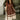 Brinley Brown Colorblock Zip-Up Midi Dress - full body front view