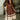 Brinley Brown Colorblock Zip-Up Midi Dress - full body front view