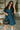 Kyleigh Teal Zip-Up Short Sleeve Mini Dress -  front view