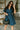 Kyleigh Teal Zip-Up Short Sleeve Mini Dress -  front view