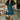 Kyleigh Teal Zip-Up Short Sleeve Mini Dress - full body front view