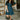 Kyleigh Teal Zip-Up Short Sleeve Mini Dress - full body front view