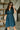 Kyleigh Teal Zip-Up Short Sleeve Mini Dress - front