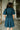 Kyleigh Teal Zip-Up Short Sleeve Mini Dress - back view