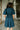 Kyleigh Teal Zip-Up Short Sleeve Mini Dress - back view