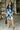 Laurie Blue & Cream Floral Mini Dress - full body front view