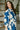 Laurie Blue & Cream Floral Mini Dress - close up side view