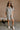 Arya White & Black Stripe Mini Dress- full body view
