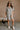 Arya White & Black Stripe Mini Dress- full body view