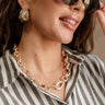 Genevieve Gold Roped Chain Necklace - front