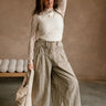 Camila Washed Olive Wide Leg Pants- full body view